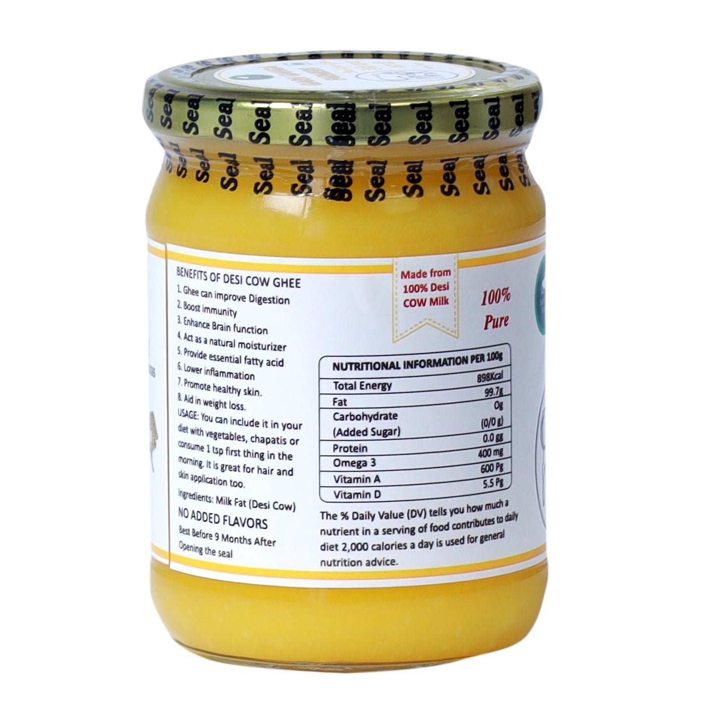 Desi Cow Ghee (500ml)